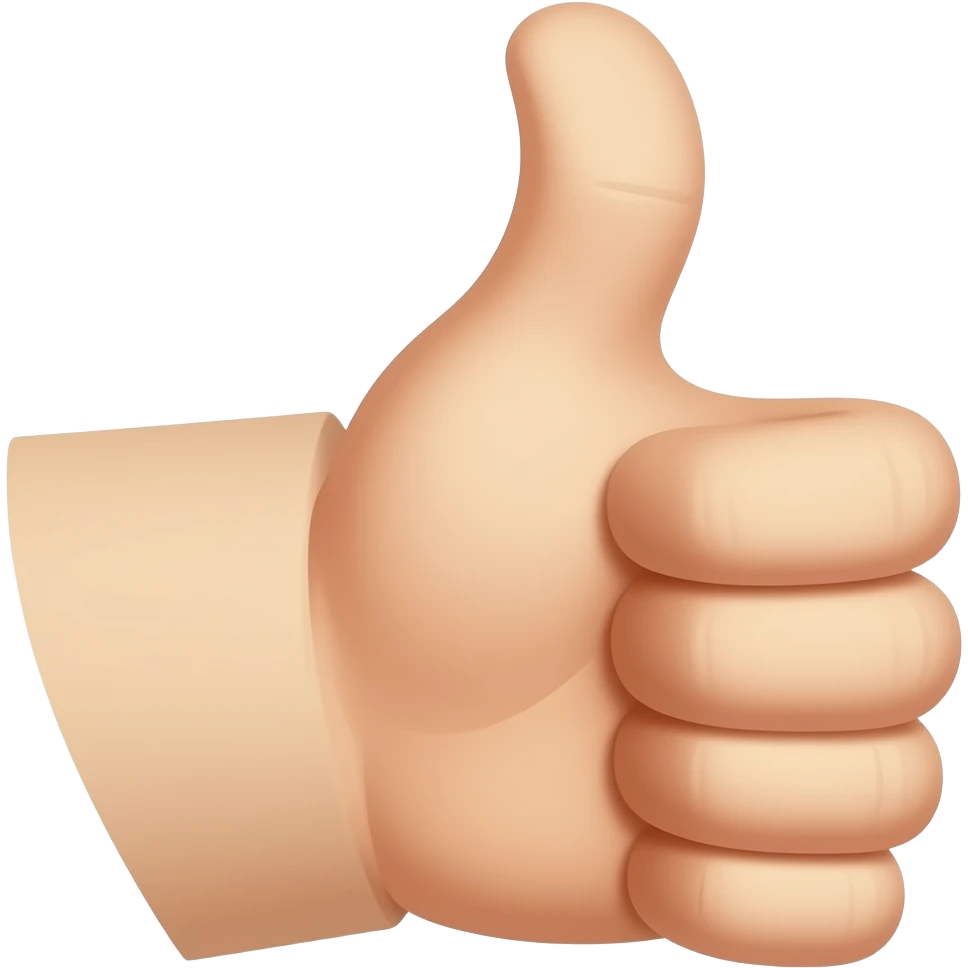 Thumbs up with half a thumb emoji