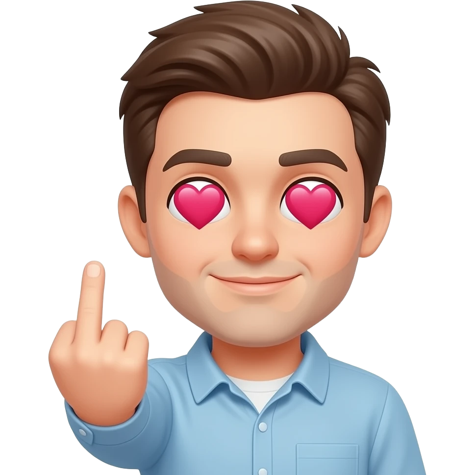 🥰+🖕🏻 emoji