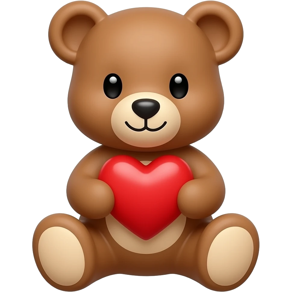 Teddy holding heart emoji