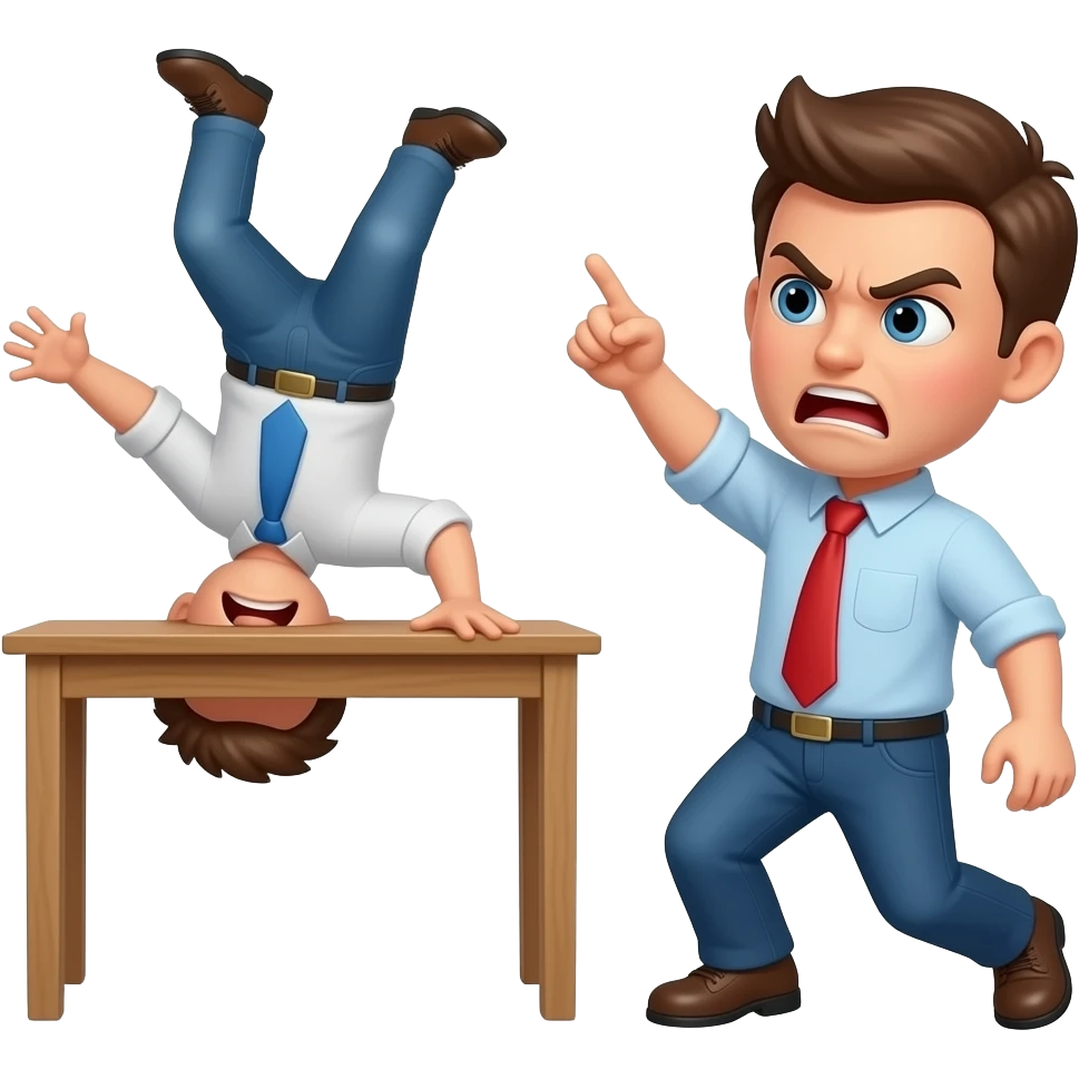 Flipping table upside down angrily emoji