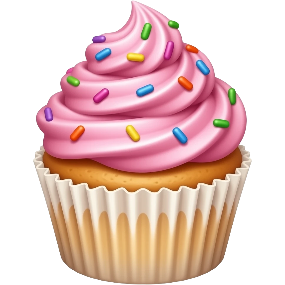 Cupcake with pink icing emoji