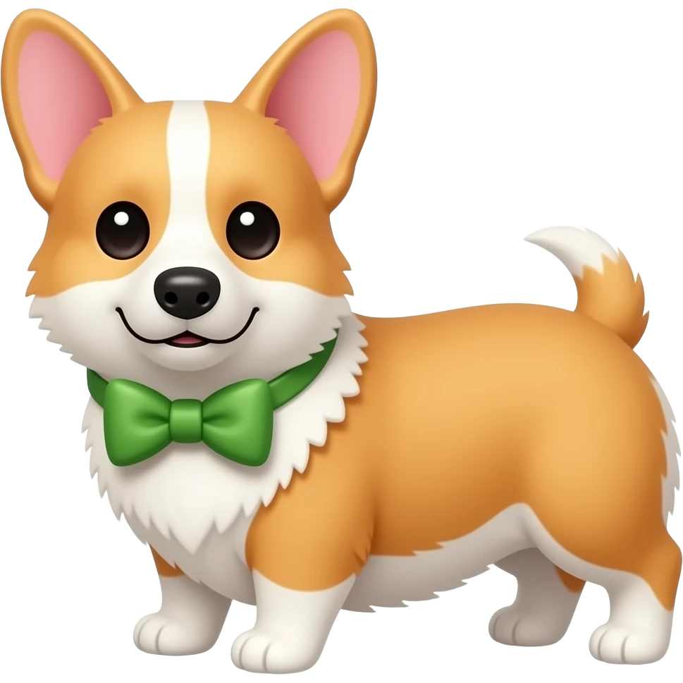Corgi with green bow emoji