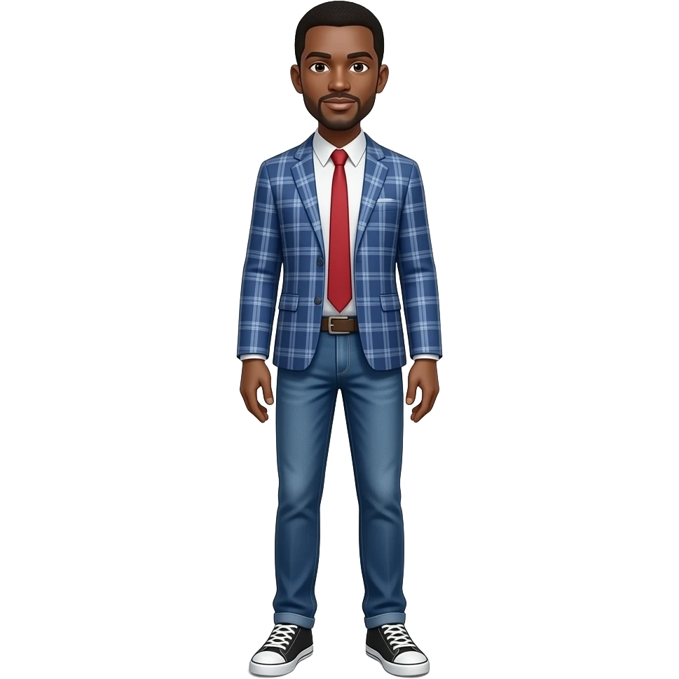 full- body tall African american thin man emoji