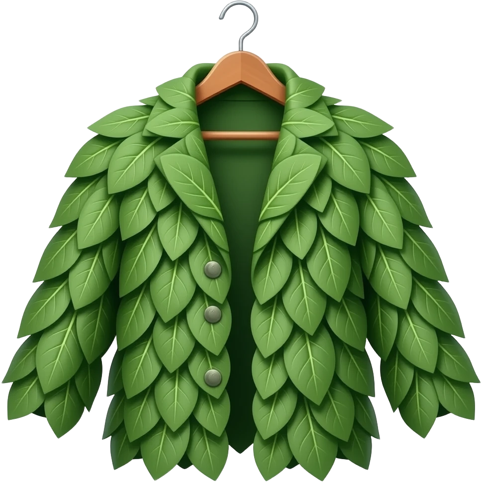 Coat made of spinach emoji