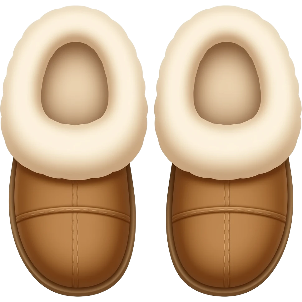 light brown cozy Ugg slippers emoji