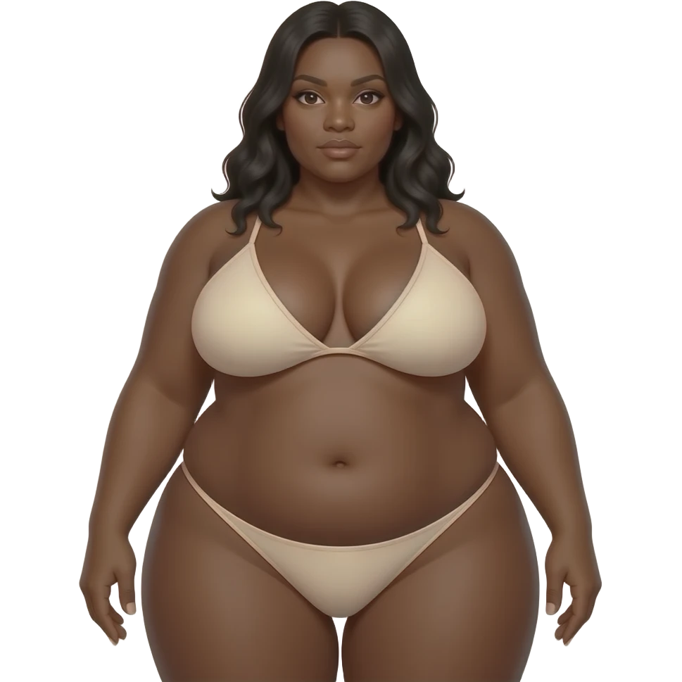 Naked black thick woman with huge milky tits full body emoji