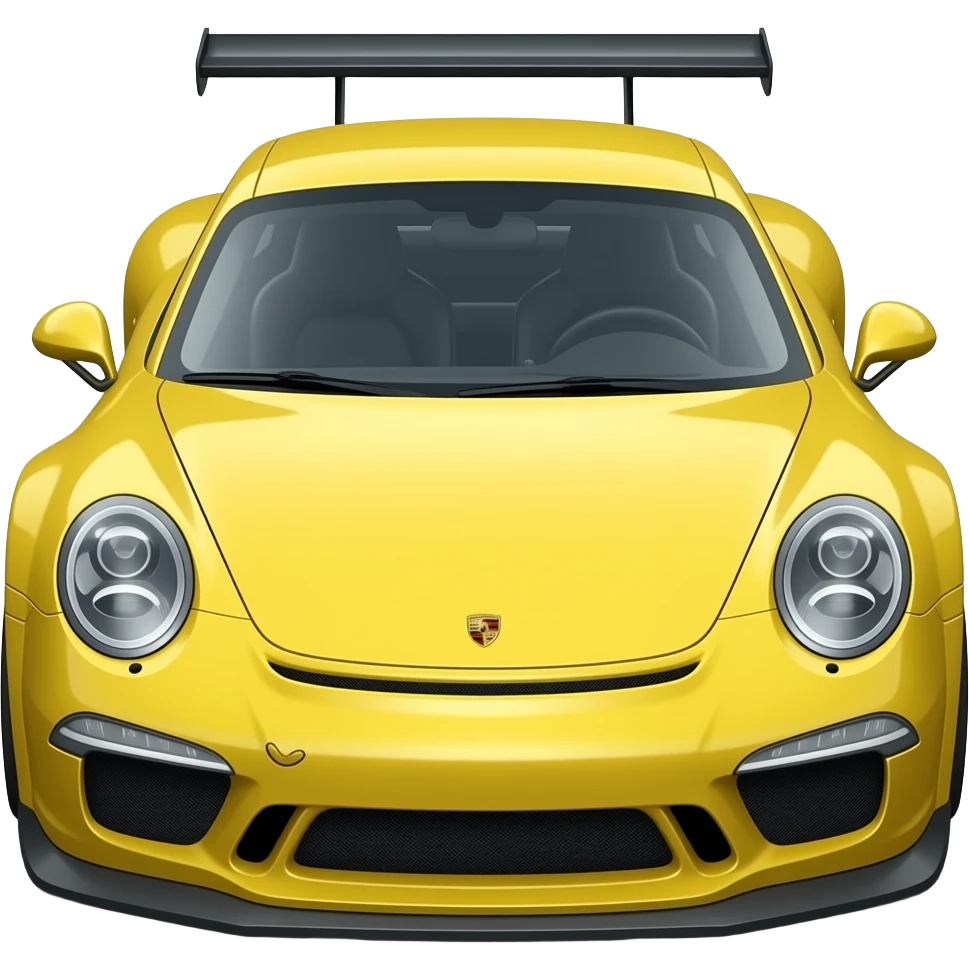 porsche yellowbird, hyper realistic highly detailled emoji