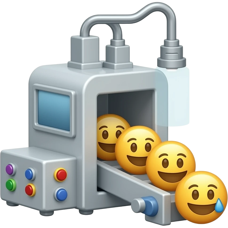 factory machine making emojis emoji