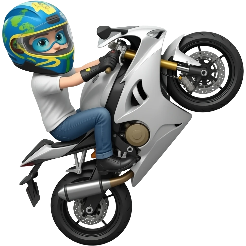 motorcycle wheelie emoji | AI Emoji Generator