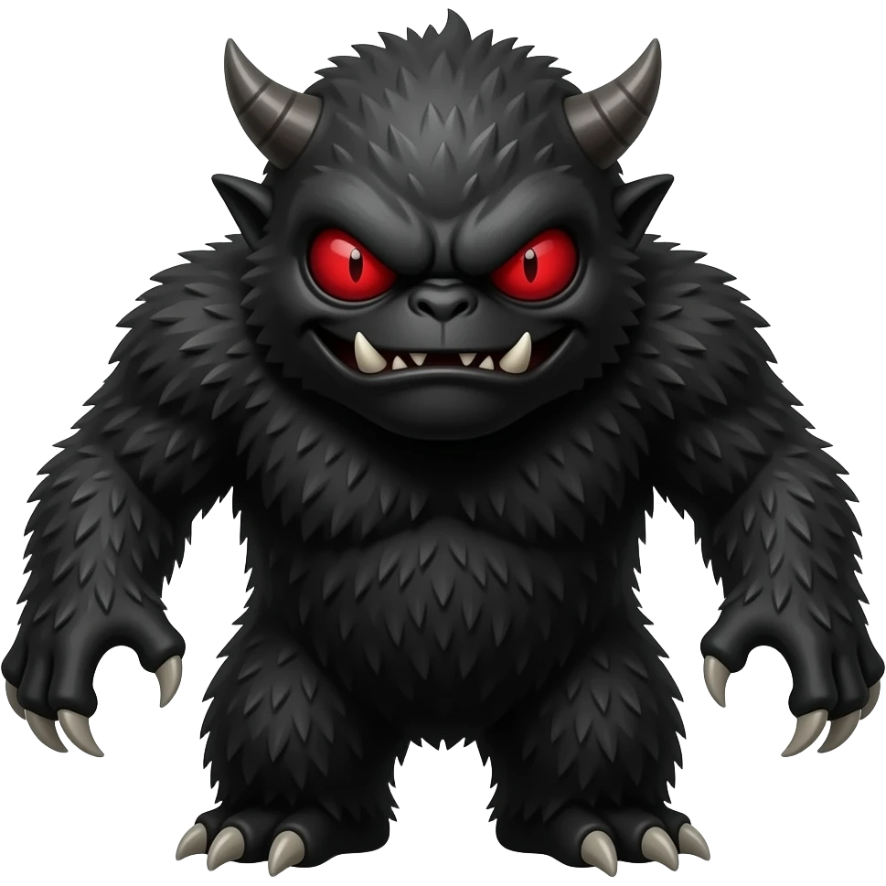 evil black monster with red eyes emoji
