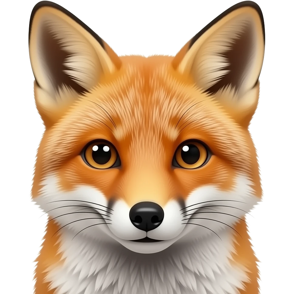 fox, portrait, front face, realistic emoji