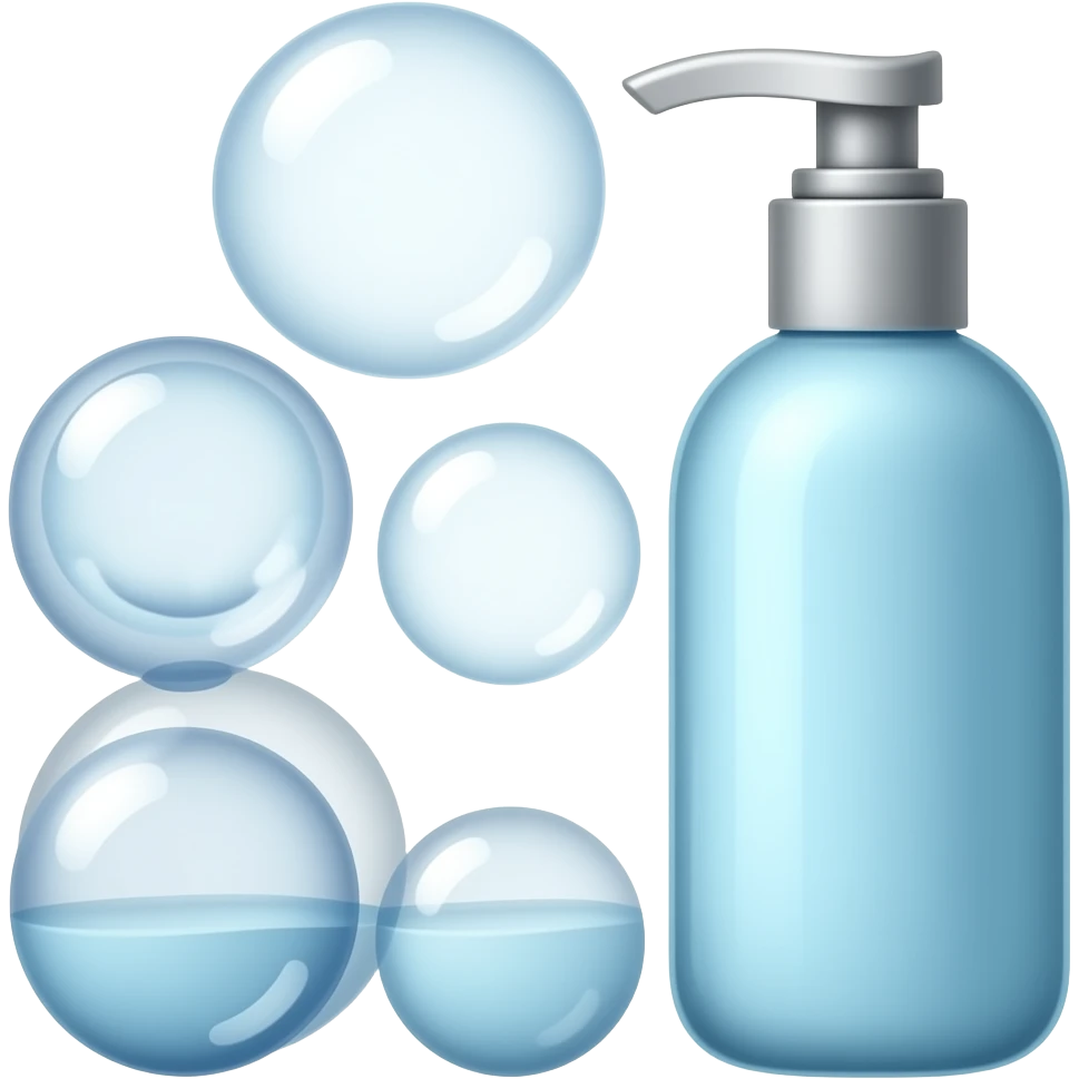 Soap bubbles, shampoo emoji