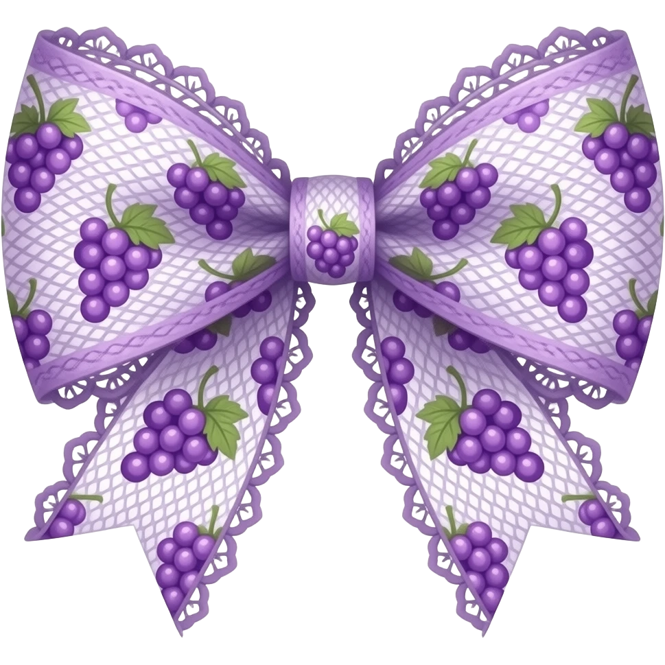 grape pattern purple bow lace coquette bow emoji