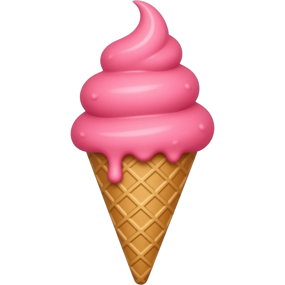 بستنی قیفی صورتی emoji