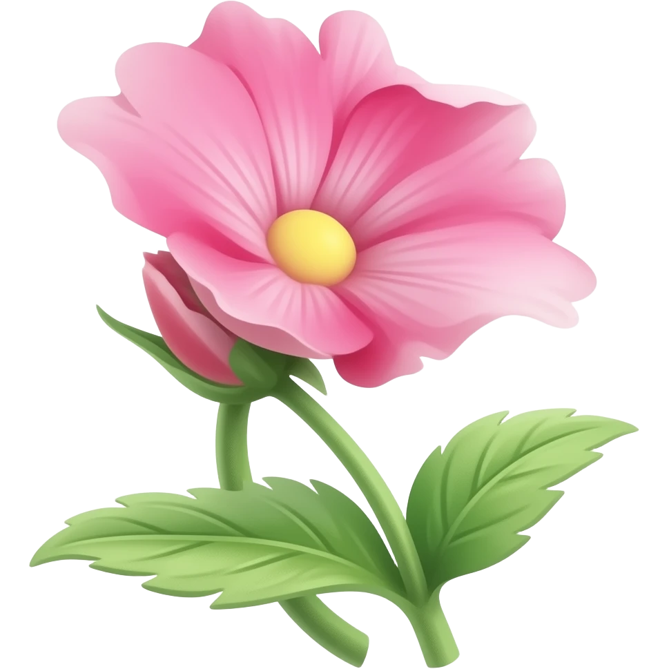 green with a pink flower emoji