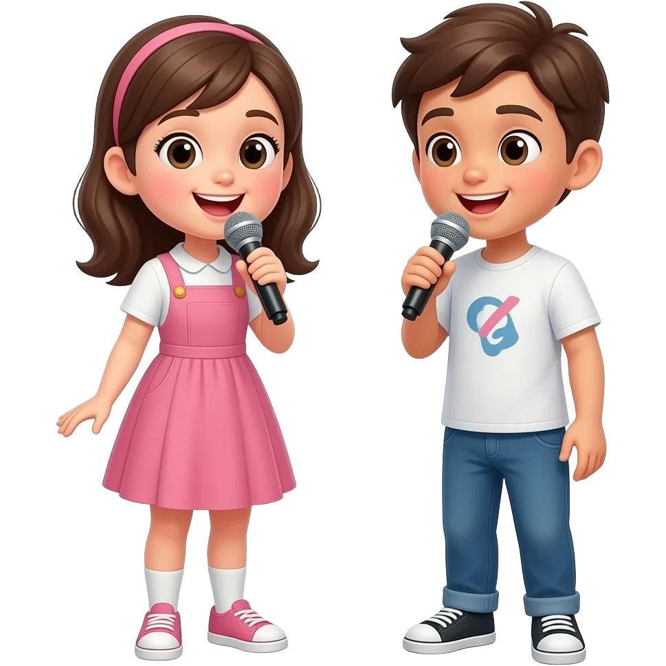 Девочка и мальчик язык нет Ла ля-ля-ля-ля emoji
