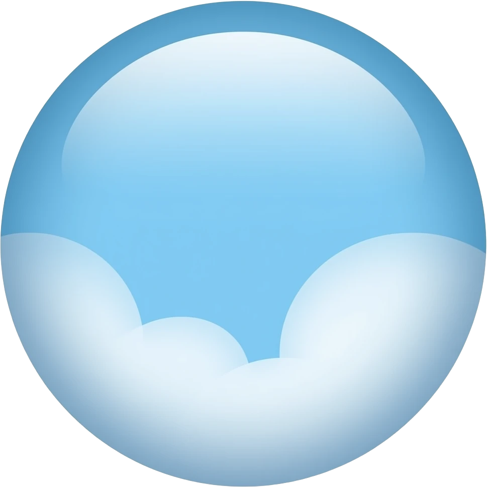 gradient light blue cloudy circle emoji