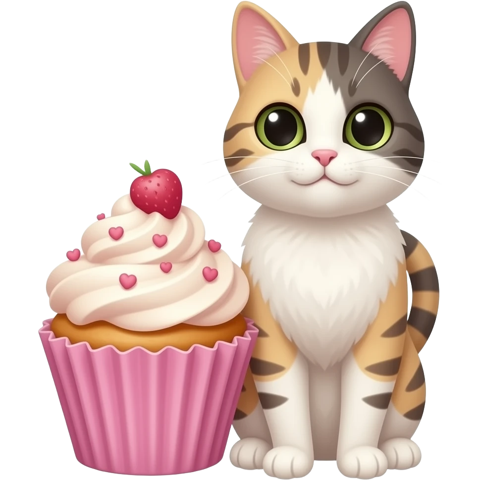 BunnyCat + cupcake emoji