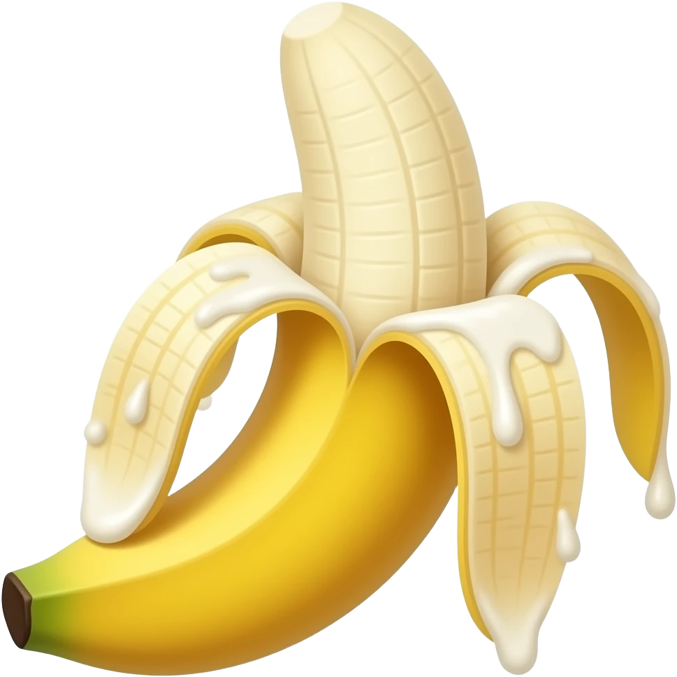 банан  вертикально, молоко течет emoji