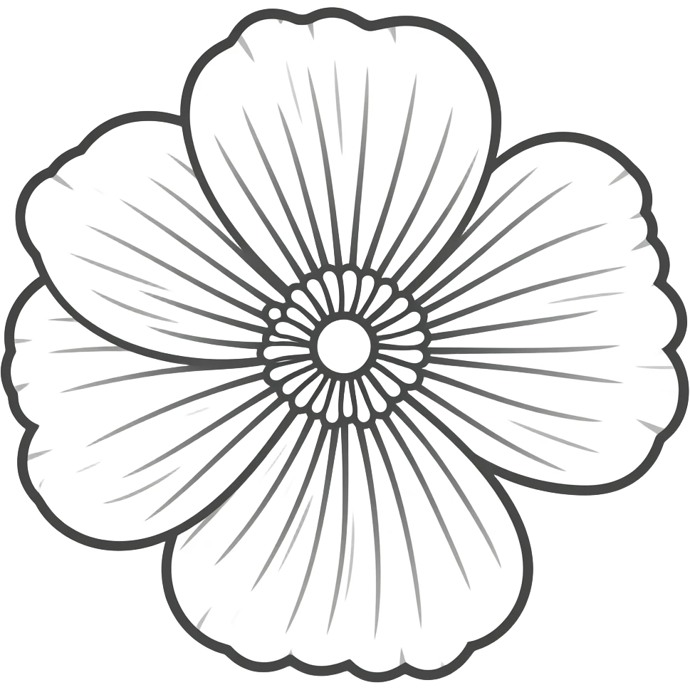 Line art flowers emoji