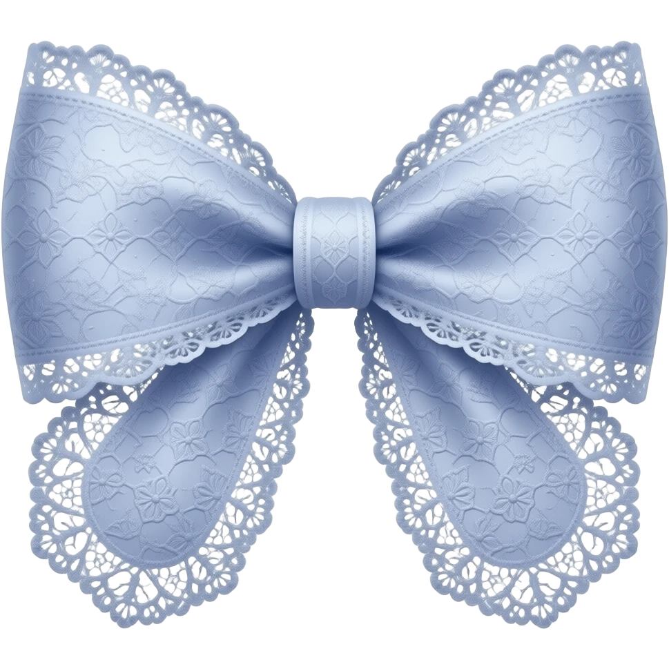 light puple ombre blue pastel with bluebell rococo style pattern on bow lace coquette bow emoji