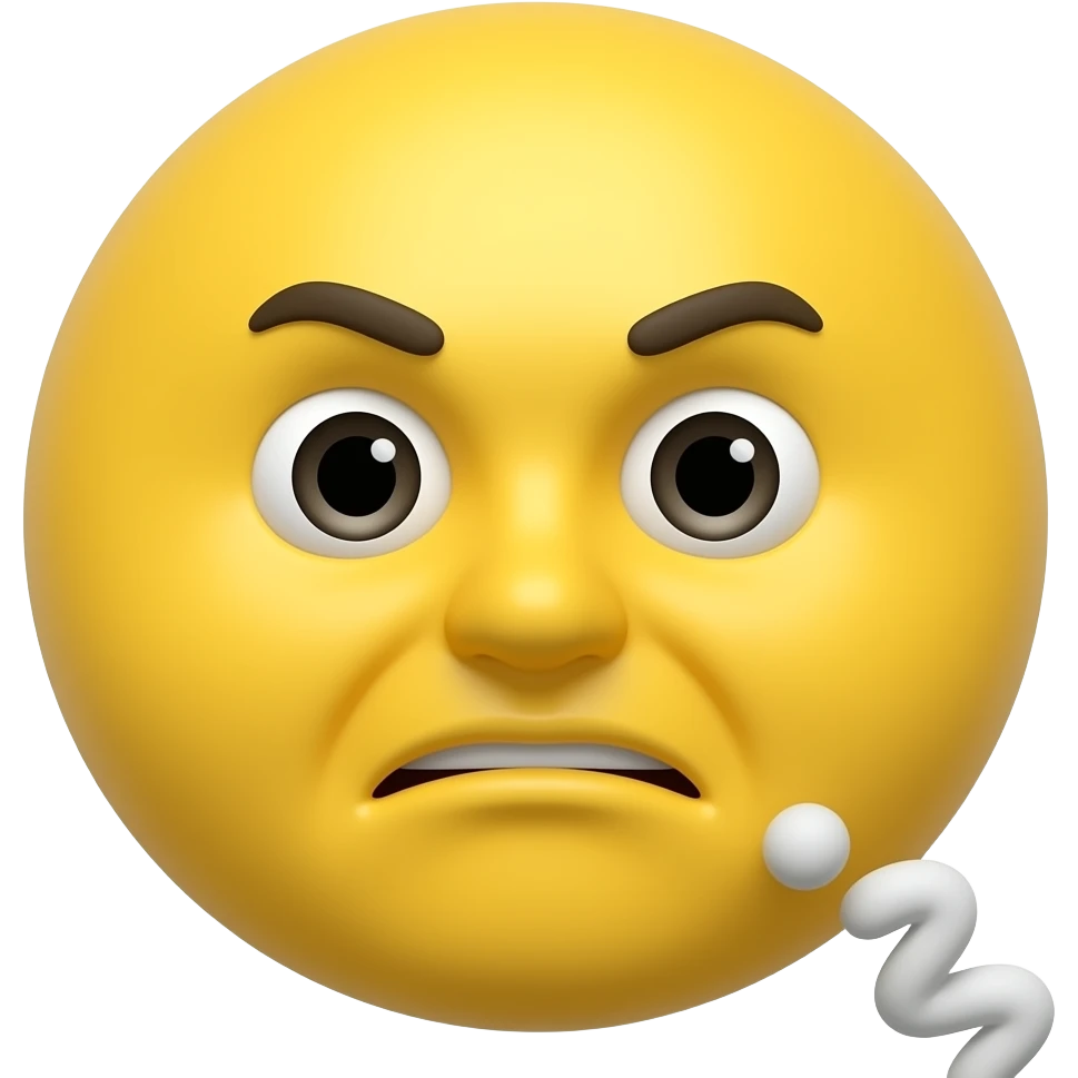 턱을 괴고 생각하는 노란 원 이모지 emoji
