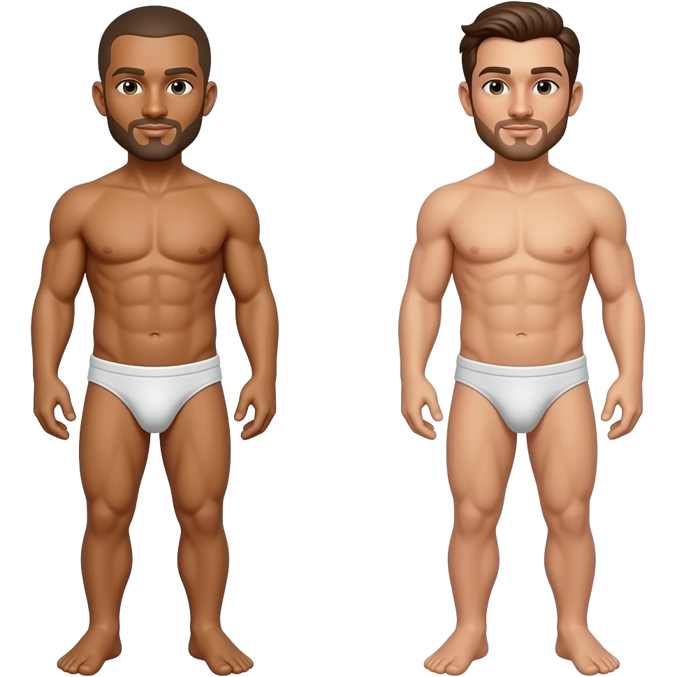 2 Brown  Mans naked bathroom wash butt full body emoji