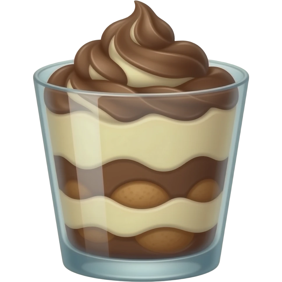 glass of chocolate  with tiramisu emoji