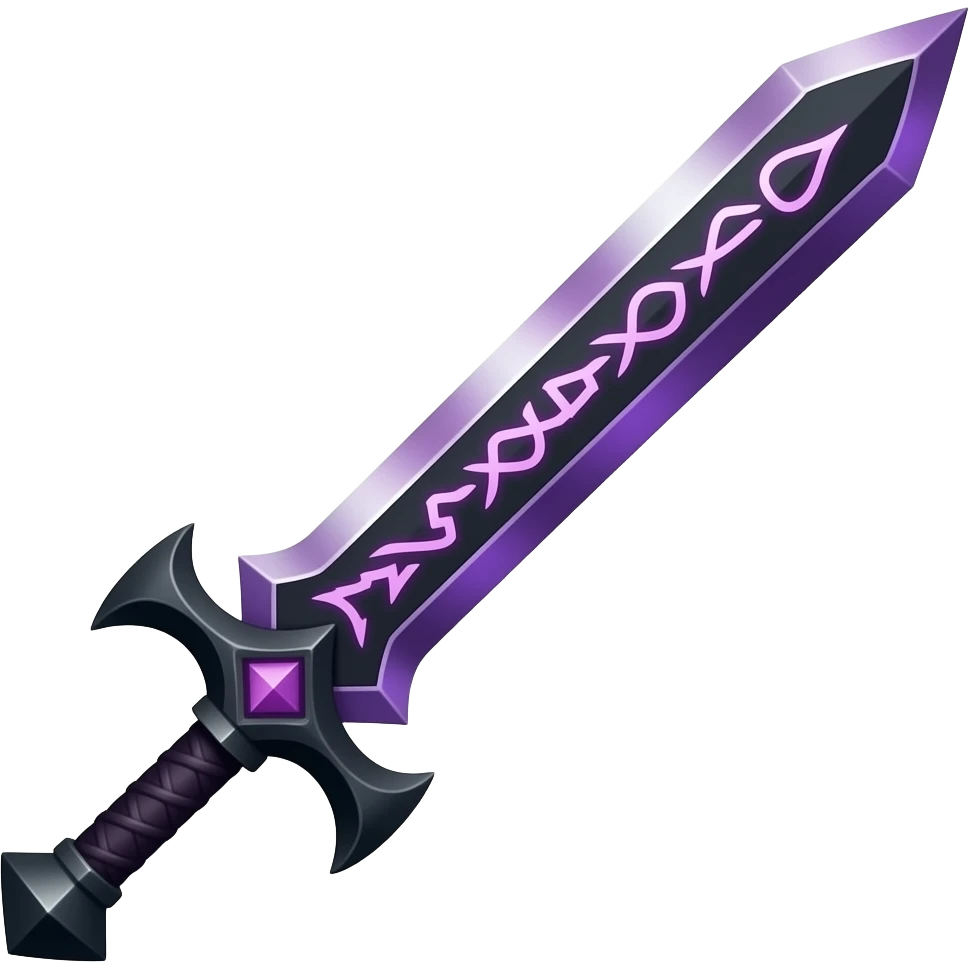 purple and black greatsword with runes emoji