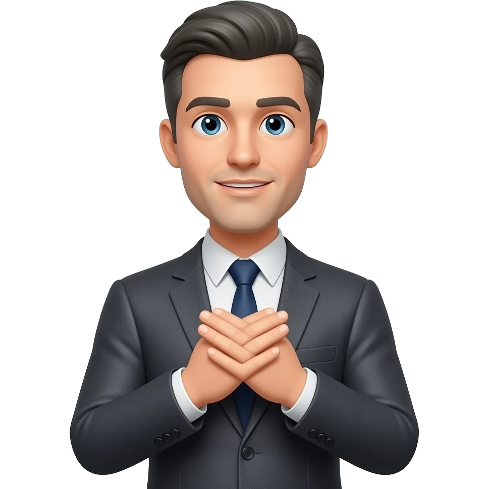 a tall skinny man with dark grey hair, cross his hands in front of his chest (as if saying no) emoji