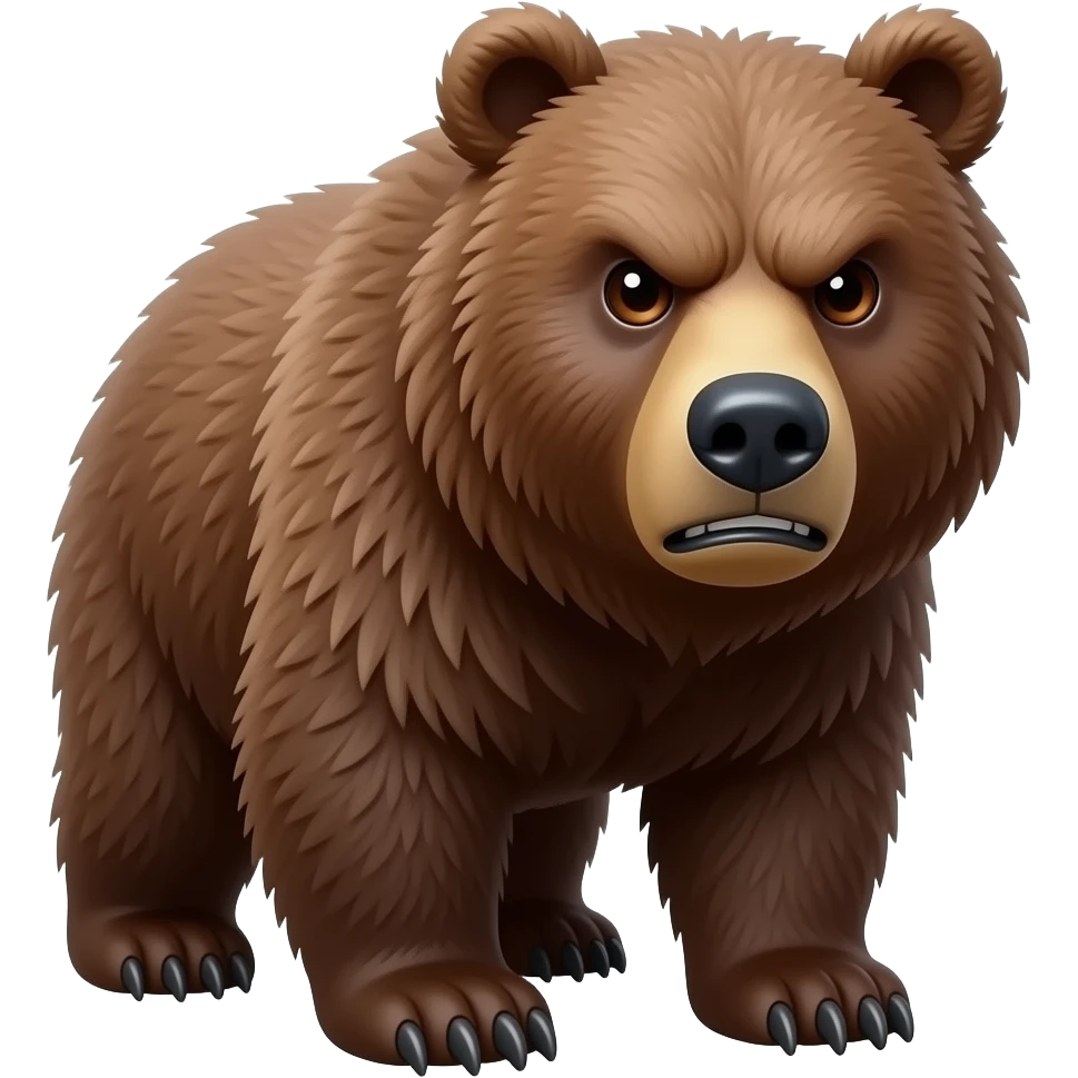 Злой реалистичный медведь emoji
