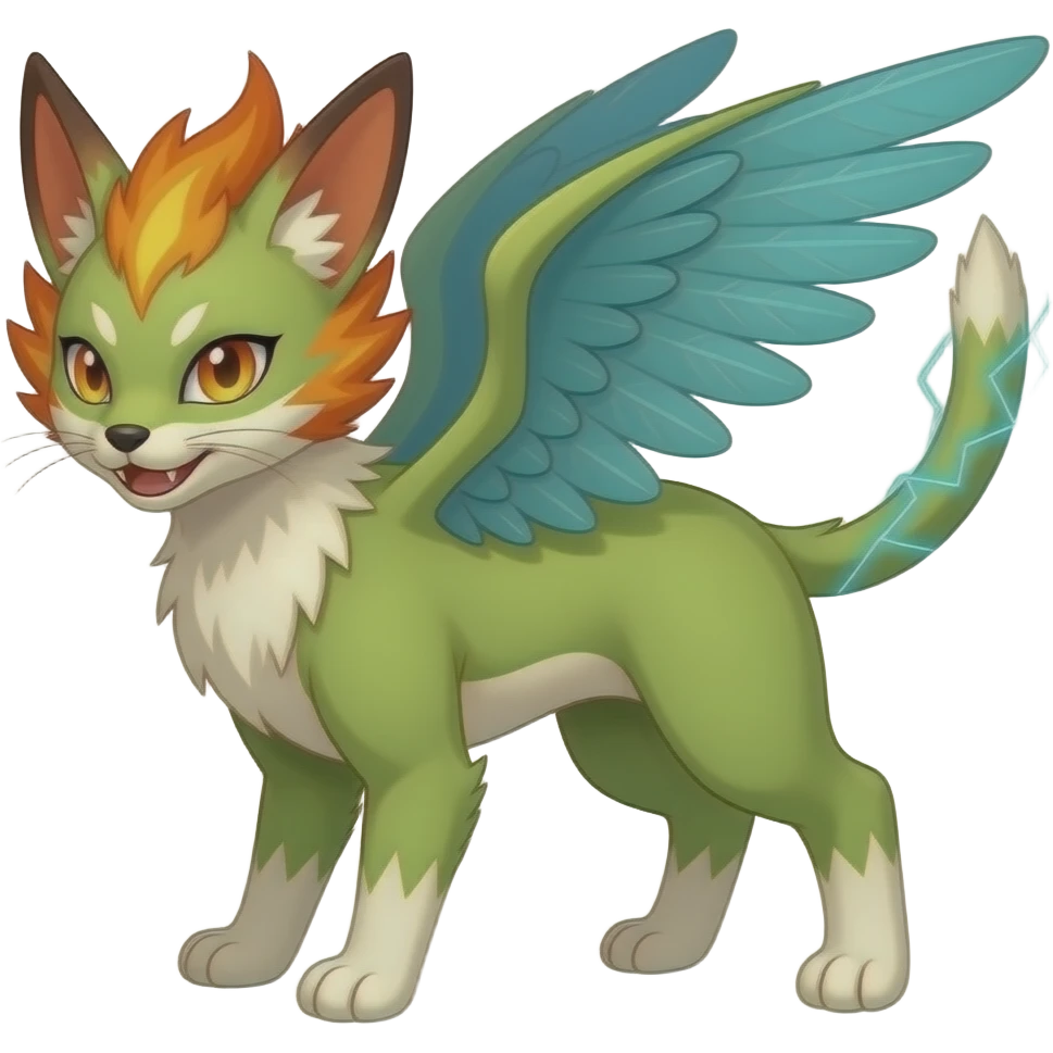 Fennekin-Sprigatito-Shaymin-Jolteon-Luxray-Fakémon-hybrid emoji