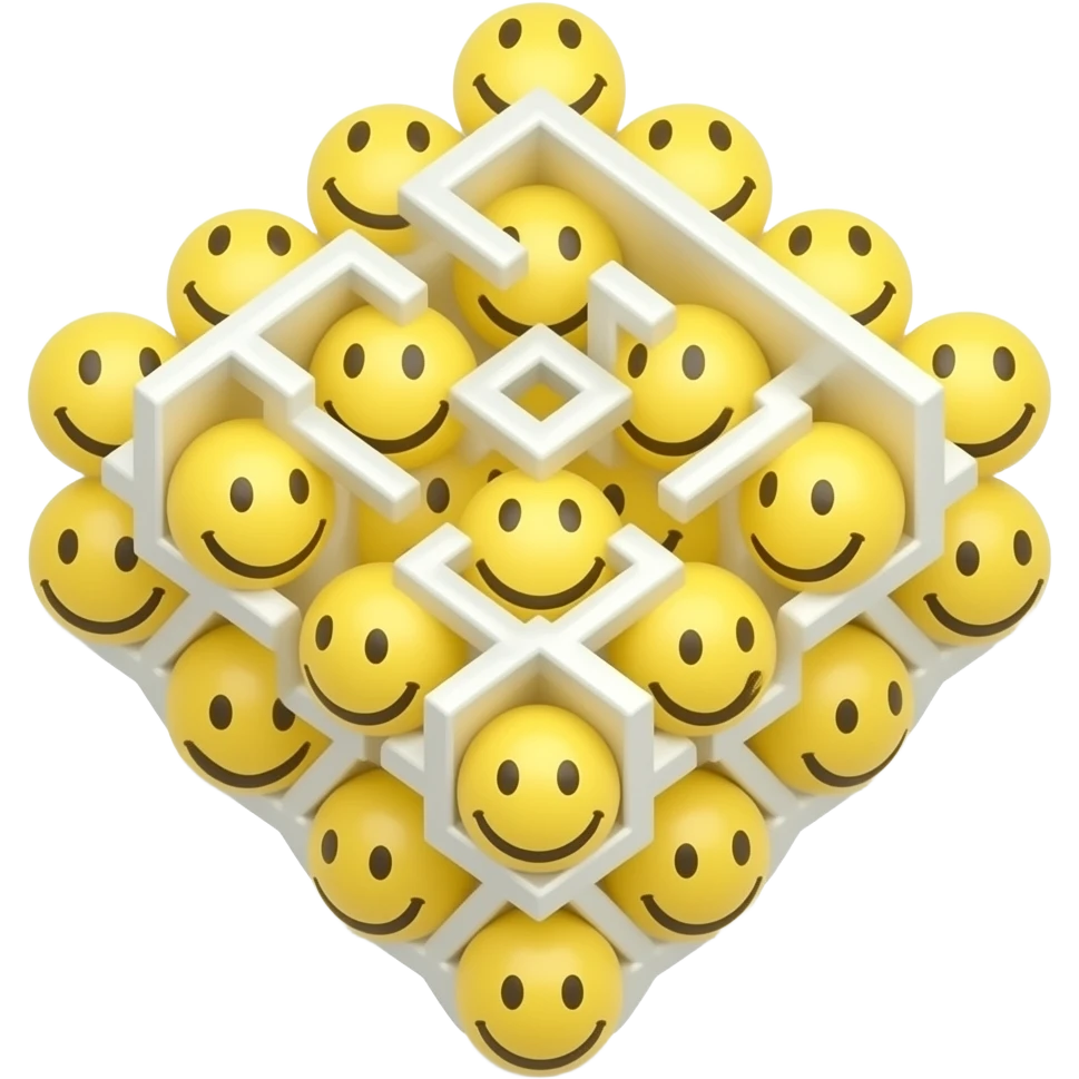 Isometric Smiley maze emoji
