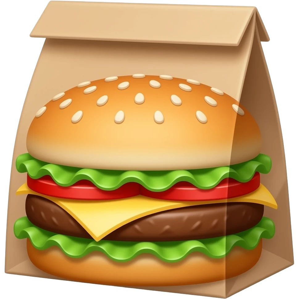 paper bag burger emoji