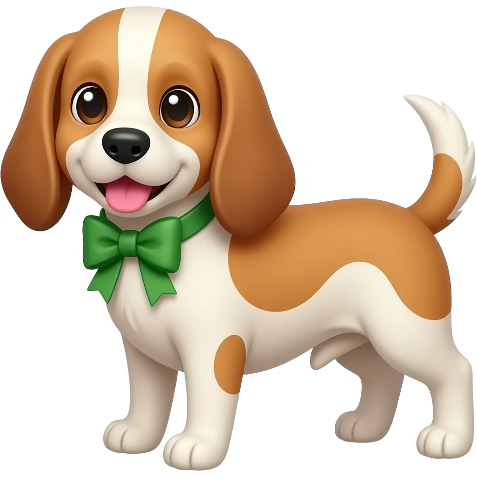 dog with green bow emoji