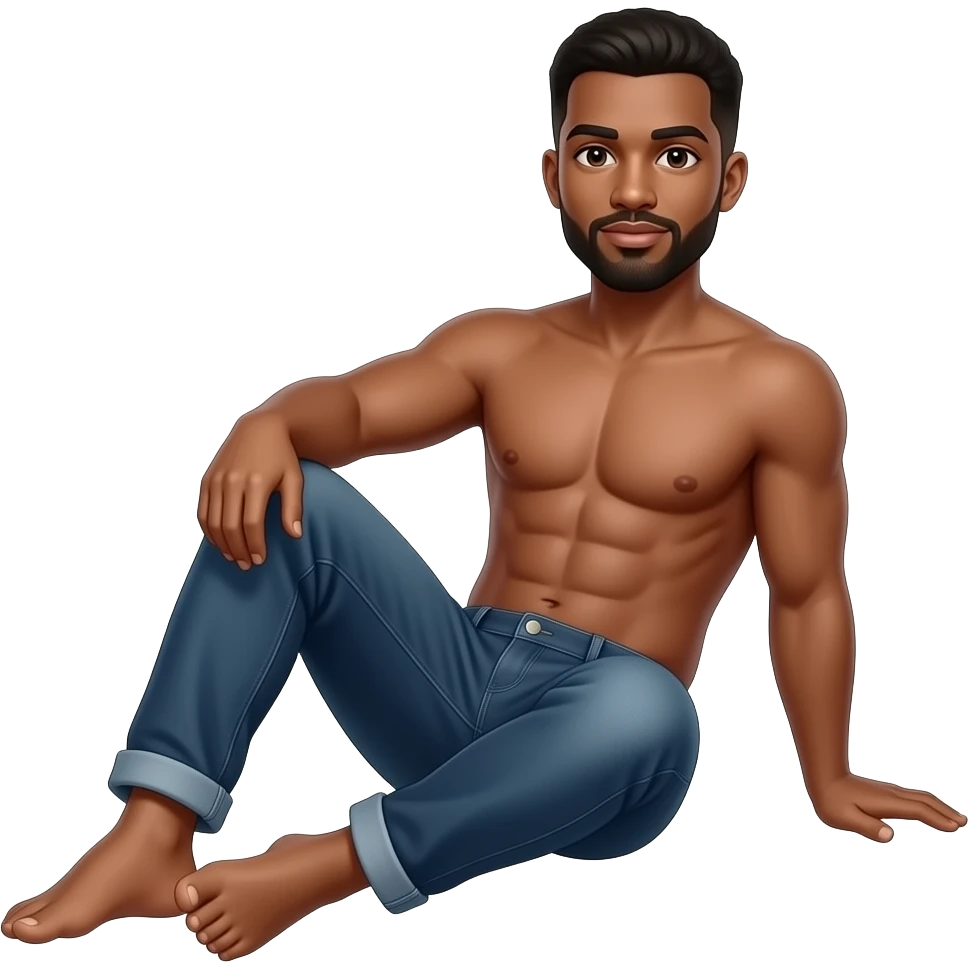 Nude Black man emoji