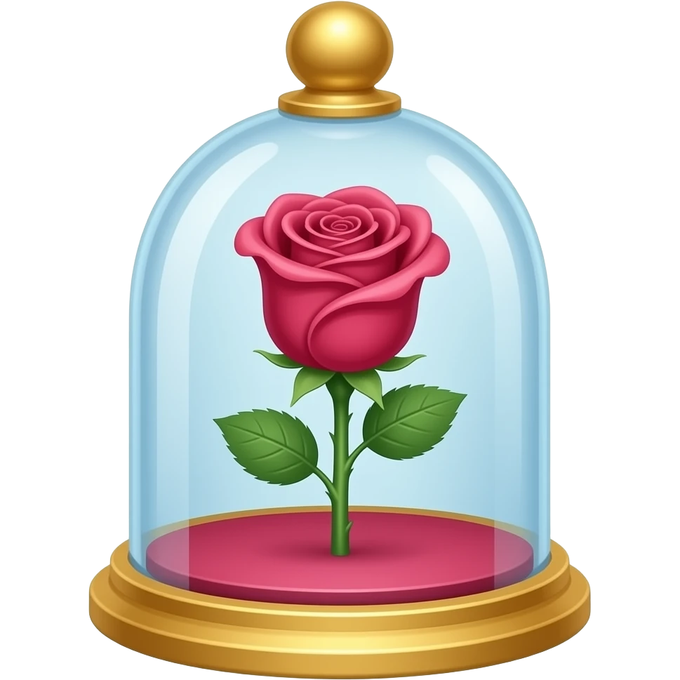 beautiful rose in dome like in the beauty and the beast emoji