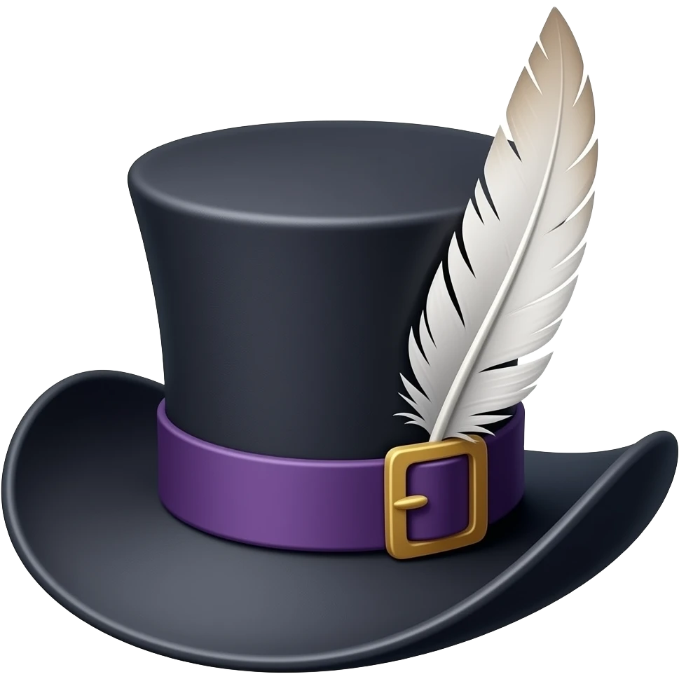 goth hat feather emoji