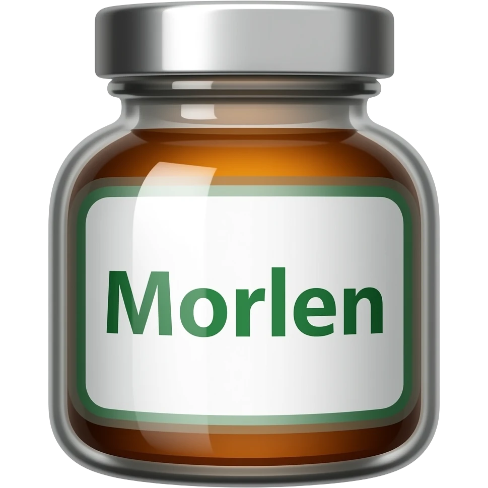 plant based medicine bottle called morlen emoji