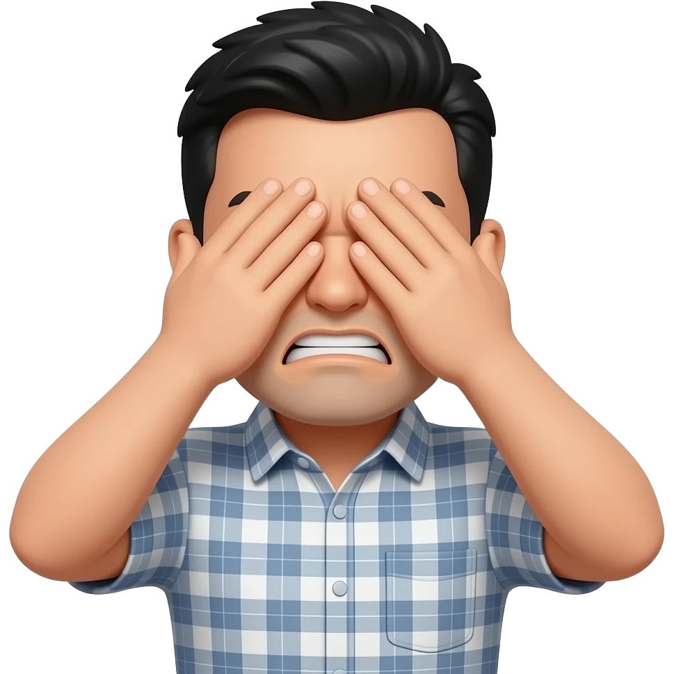 angry man with black hair covering his eyes full body emoji