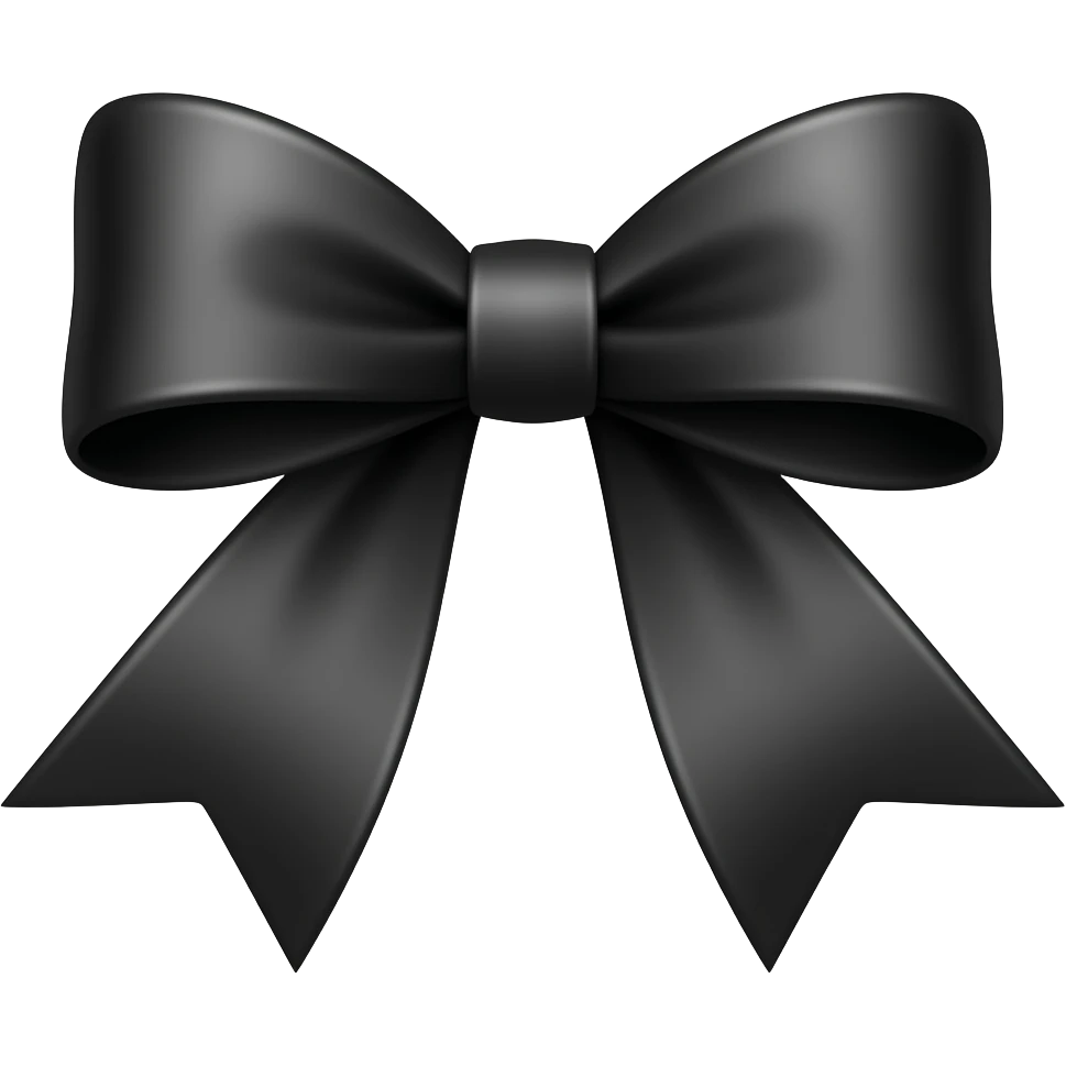 Black ribbon bow emoji