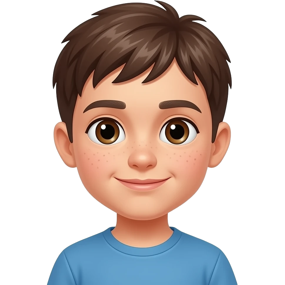 Ребенок с прыщами на подбородке emoji