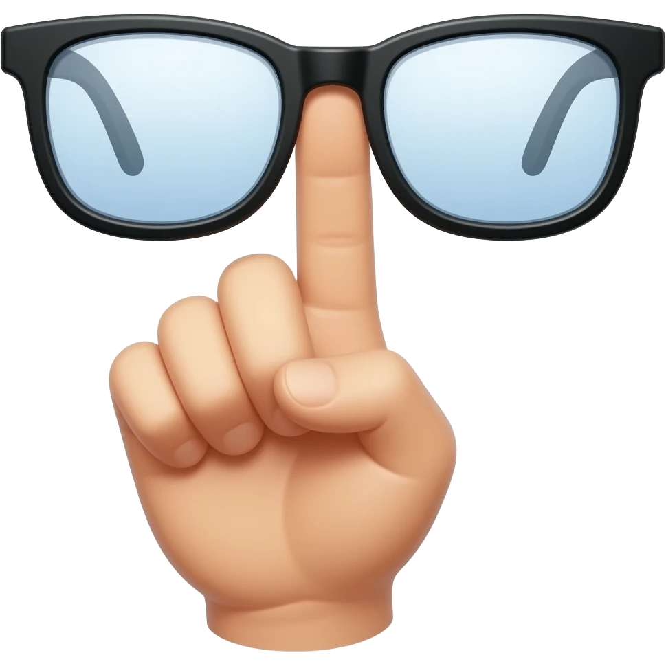 안경을 올리고 있는 검지손가락 emoji