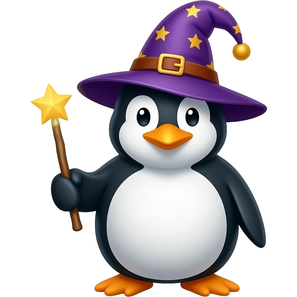 Penguin Wizard emoji