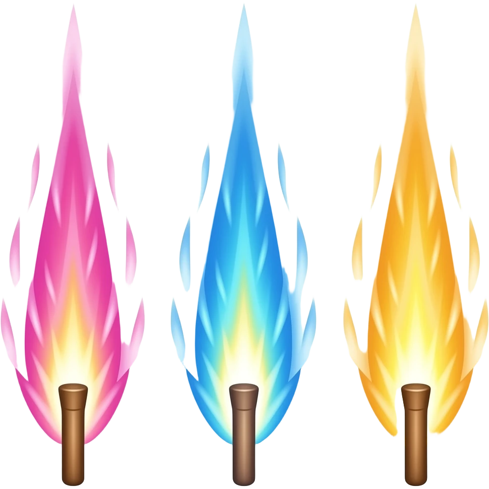 Sparks three  pink blue and yellow emoji