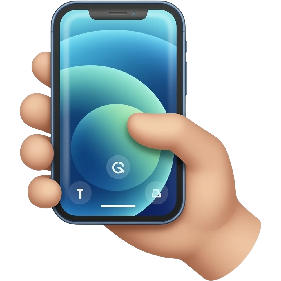 taking a photo phone fold with hand emoji