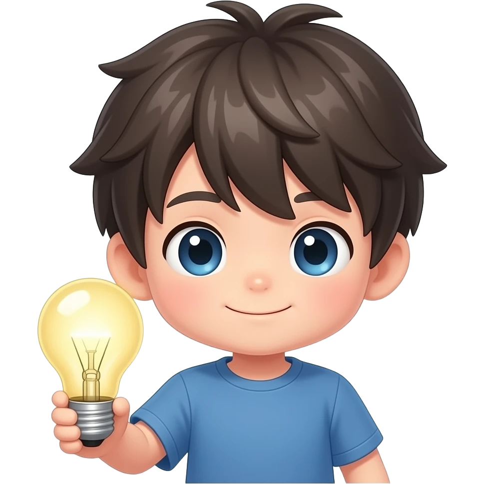 chibi anime boy idea bulb emoji | AI Emoji Generator