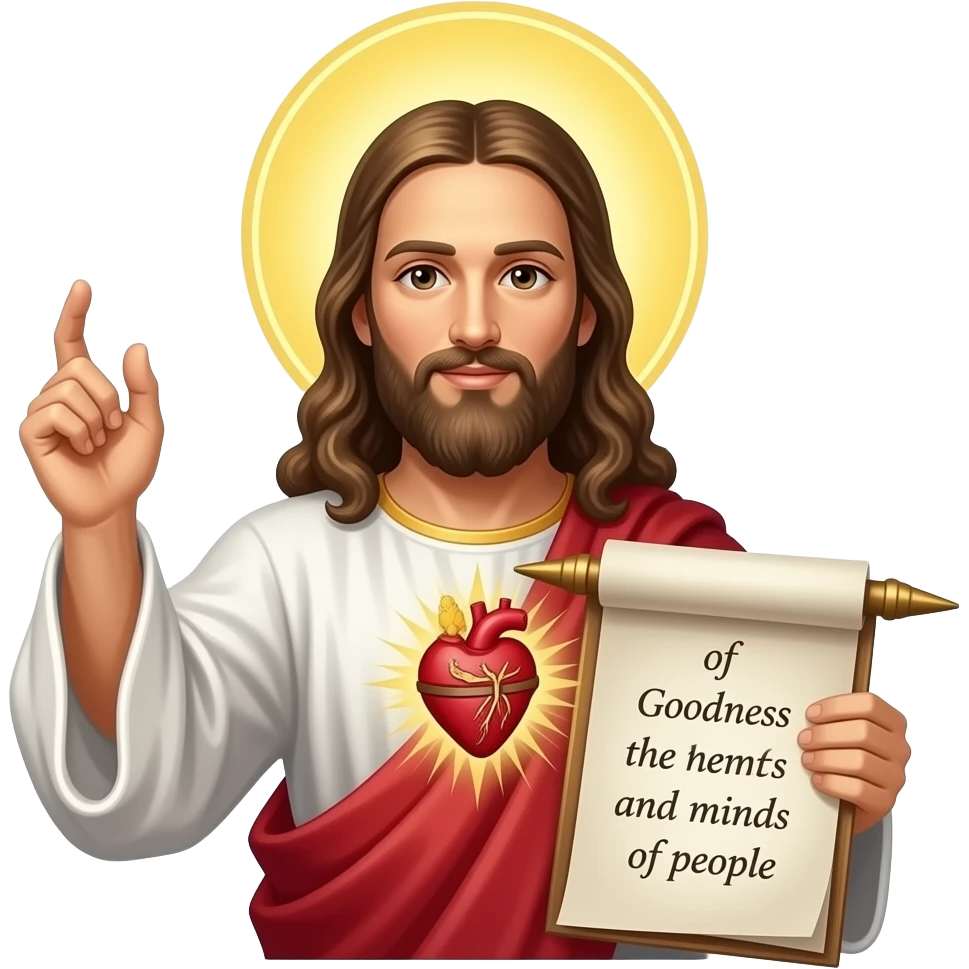 God writing the law of Goodness on the hearts and minds of people. emoji