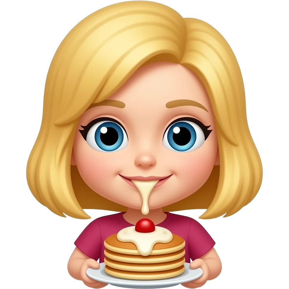 IPhone emoji girl with blond hair who makes pancakes emoji