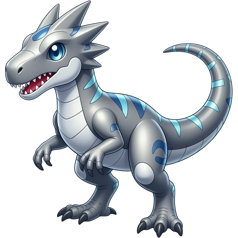 Shiny Futuristic Celestial Fakemon-Pokemon-Digimon-Spectrobes-Raptor-fusion, full body emoji